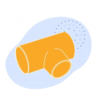 Тройник медный для высокотемпературной пайки 42 мм Cu-DHP ГОСТ 32590-2013