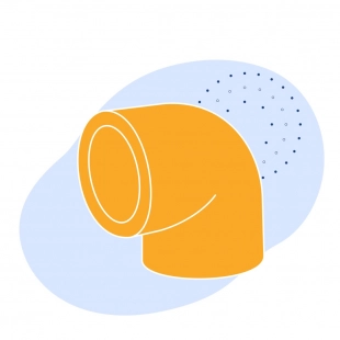 Уголок полипропиленовый 90° Ду 32 мм